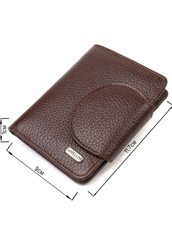 Практичне жіноче портмоне середнього розміру з натуральної шкіри 21808 Коричневе Canpellini (329151332)