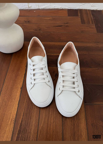 Белые белые кеды из натуральной кожи made in ukraine No Brand