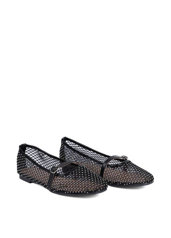 Женские женские балетки dj2808-aa бежевый ткань Attizzare | чёрные текстиль (330179855)