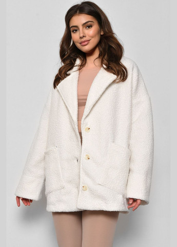 Білий демісезонне Пальто жіноче напівбатальне вкорочене білого кольору Let's Shop