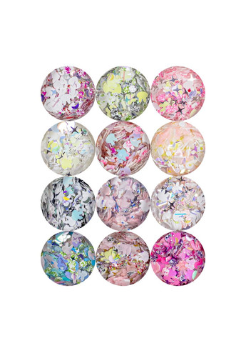 Декор для нігтів мерехтливий хаос фігур і кристалів 12 штук в упаковці (GC-54) No Brand (302725807)