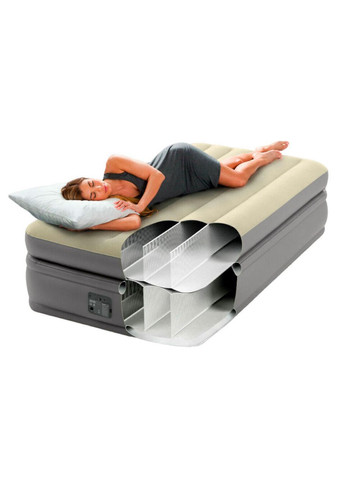 Надувне одномісне ліжко з вбудованим електронасосм 191х99х51 см Dura-Beam Plus 64162 Intex (338433387)