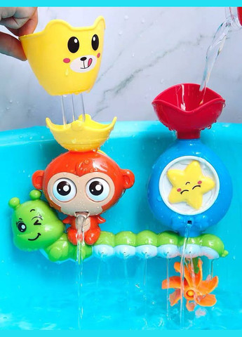 Детская развивающая игрушка для купания 52026 Водопад обезьянка оранжевая Fun Game (327216875)