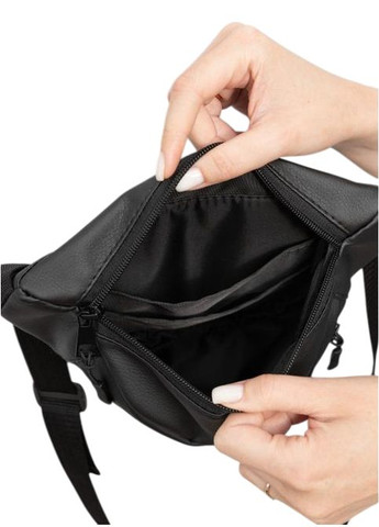 Спортивна сумка жіноча на пояс через плече з натуральної шкіри маленька Чорний 35314 Sambag (352165855)
