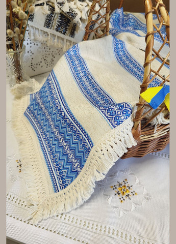 Ткано-декоративна серветка-рушник з бахромою на святковий кошик Hand Made (317205880)