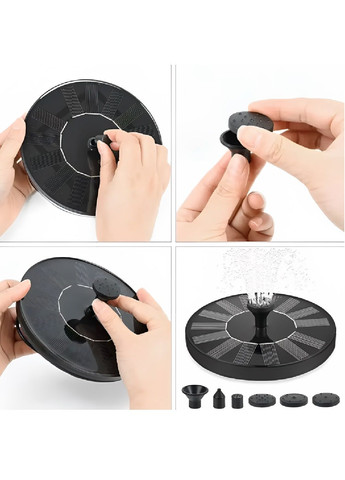 Комплект міні фонтан насос на сонячній батареї з насадками 10 штук та вуличним ліхтарем від сонячної батареї 20LED (480272-Prob) Unbranded (332769085)