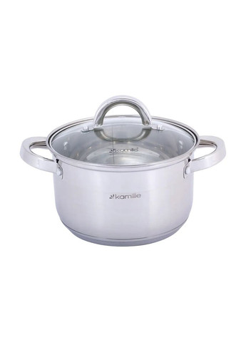 Набор кастрюль из нержавеющей стали 12 предметов для индукции и газа (1.8л, 2.5л, 3.8л, 6.5л) KM- Kamille 5640S (360880082)