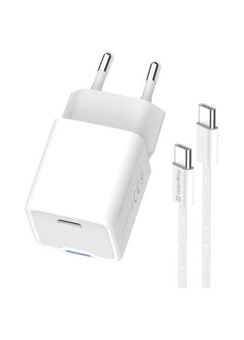 Зарядное устройство (CW-CHS056PDC-WT) Colorway GaN Mini 35W PD Port PPS USB-C white cable Type-C (370016831)