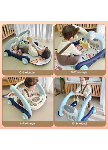 Каталка-ходунки детская музыкальная интерактивная развивающая с ковриком и подсветкой 80х56х44см Babyhit (360867015)