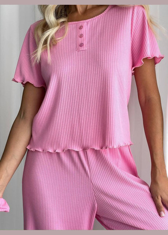 Рожева трикотажна піжамка трійка Osoblyva