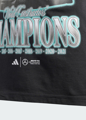 Черная демисезонная футболка mercedes - amg petronas formula one team graphic adidas