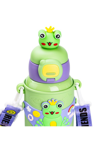 Термос дитячий Warm Friends 450 мл зі знімним силіконовим чохлом та ремінцем, Happy Life (333709498)