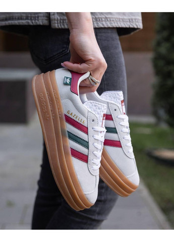 Зелені Осінні кросівки чоловічі adidas gazelle bold maple leaf адідас газель No Brand