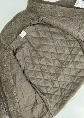 Коричнева демісезонна куртка зі штучної овчини No Brand