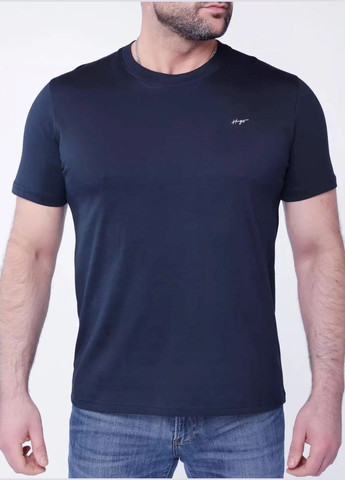 Темно-синяя футболка мужская Hugo Boss Relaxed-Fit Handwritten Logo
