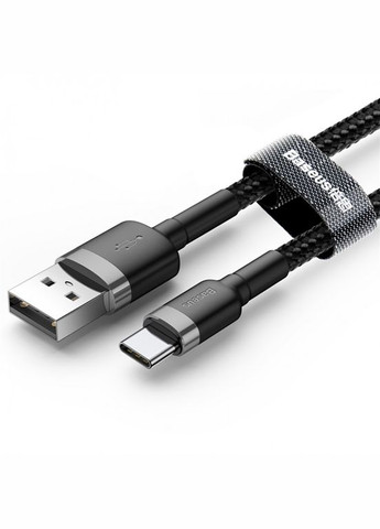 Кабель Cafule USB 2.0 to TypeC 3A 1M Чорний/Сірий (CATKLF-BG1) Baseus (279827202)