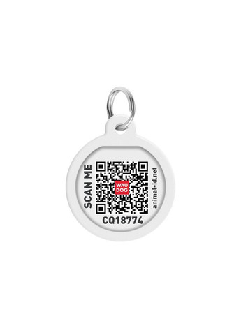 Адресник для собак та котів металічний Smart ID з QR паспортом, малюнок "Коргі", круг, Д 25 мм WAUDOG (363199893)