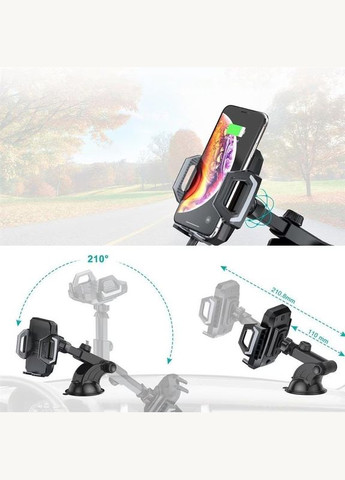 Автомобільне кріплення з 15W Fast Wireless Charger 4.7-7.2" на панель CHOETECH (314978308)