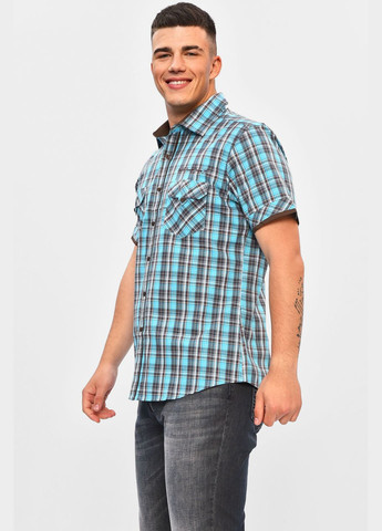 Голубой классическая рубашка однотонная Let's Shop