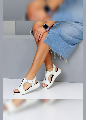 Жіночі білі босоніжки шкіряні натуральні білого кольору сандалі шкіра Viki Босоніжки (299147869)