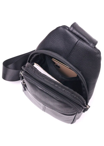 Современная мужская сумка через плечо из натуральной кожи 21307 Черная Vintage (331913128)