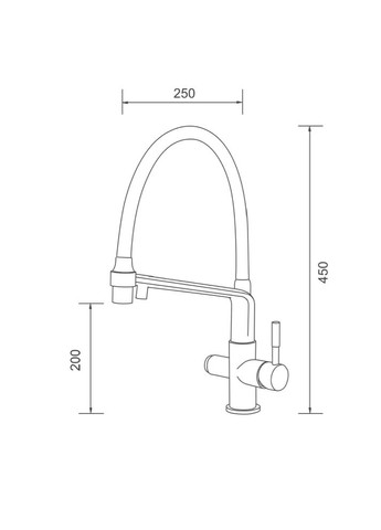 Змішувач для кухні на дві води G4398-9 з гнучким виливом, білий/чорний GAPPO (371881917)