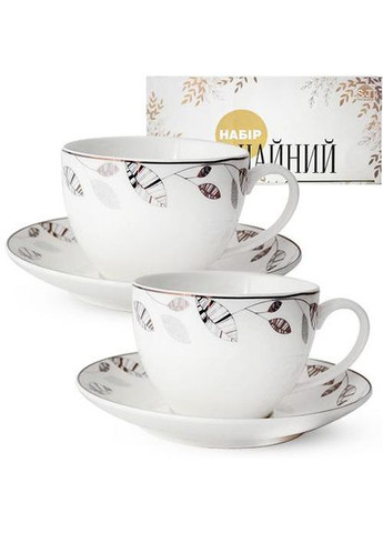 Чайний сервіз Carlett Патіо 280мл на 6 персон фарфоровий набір для чаювання посуд для сервірування S&T (368989794)