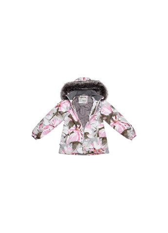 Комбінована зимня куртка loore 17970030 рожевий з принтом 98 (4741468975511) Huppa