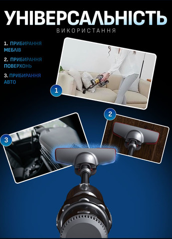 Вертикальний пилосос SK-3378 колбовий із циклонним фільтром сірий Sokany (336517616)