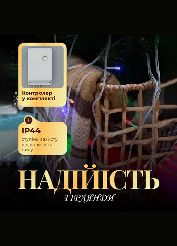 Гірлянда Нитка 190 LED довжина 18 метрів прозора, синій GarlandoPro (316475325)
