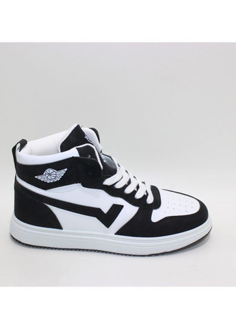 Високі кросівки на шнурівці No Brand чорно-білі (366092136)