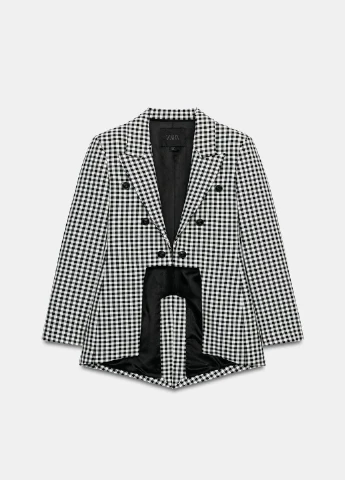 Цветной женский пиджак Zara в клеточку - летний