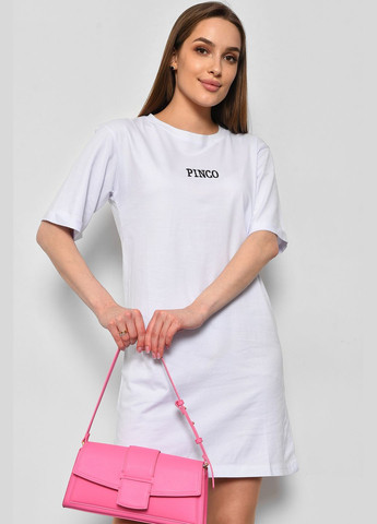 Туника женская из ткани лакоста белого цвета Let's Shop (290981413)