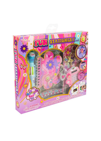 Набір дитячих канцелярських приладдя для дівчинки з блокнотом, ручкою, наліпками та калькулятором. No Brand T125EF (371928621)