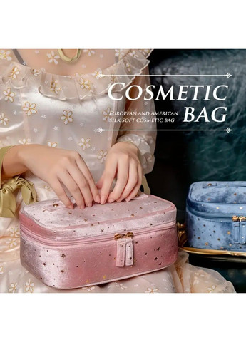 Вместительная компактная косметичка для косметики из кожзама черная No Brand (322999042)