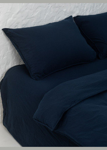 Комплект білизни із вареної бавовни Navy євро-максі, Простирадло з резинкою 180х200 Leglo (300371061)