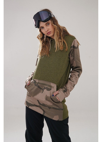Худі W OAK LONG PULLOVER HOODIE martini olive heather/barren camo - 20840-W21 Burton (358497925)