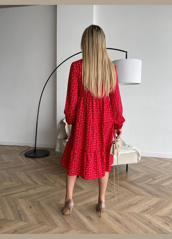 Красное женское платье свободного кроя цвет красный р.42/44 450364 New Trend