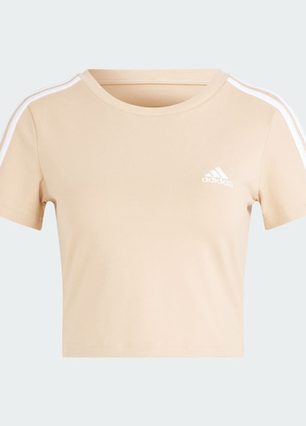Бежевая всесезон футболка essentials 3-stripes adidas