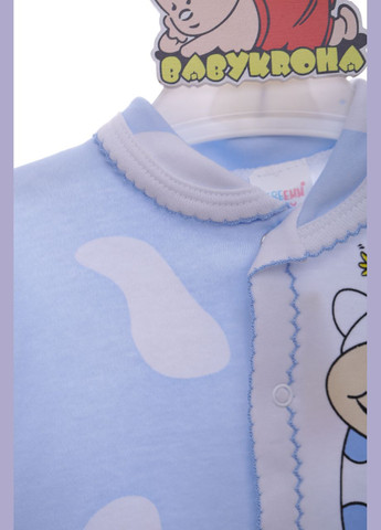 Блакитна всесезон піжама з довгим рукавом для хлопчика трикотажна з корівкою блакитна 86 см (37248) BABYKROHA