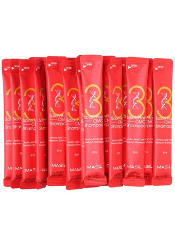 Укрепляющий шампунь для волос 3 Salon Hair CMC Shampoo 20 шт×8 мл (88094945456822) MASIL (361308473)