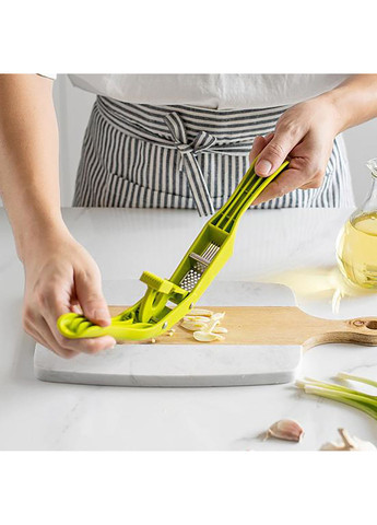 Многофункциональный пресс измельчитель для чеснока чесночница с функцией нарезки чеснока дольками (2 в 1) Kitchen Master (322618019)