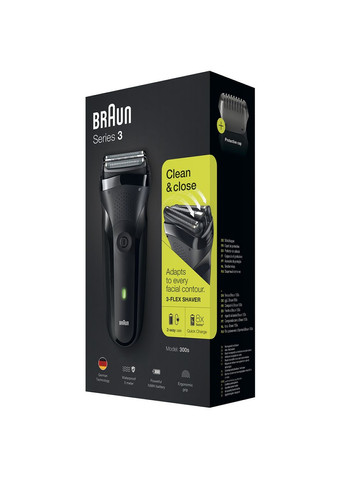 Електробритва чоловіча Series 3 300s Black Braun (316035953)