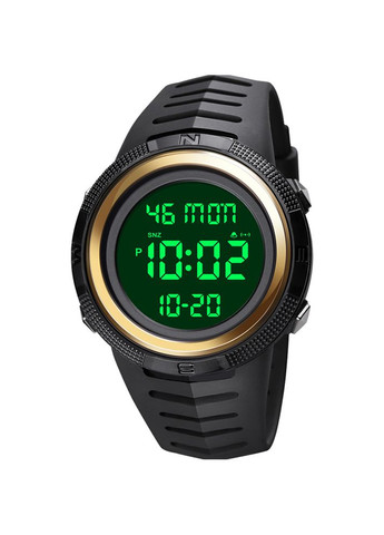 Годинники спортивні чоловічі водонепроникні з будильником та секундоміром чорні електроніка ProDobro (367264557)