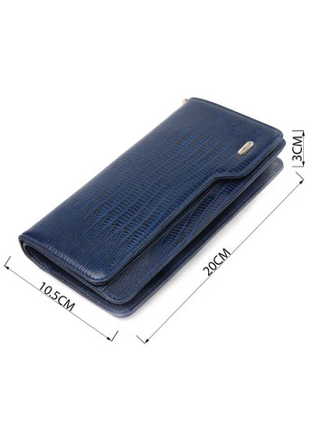 Добротне портмоне клатч із натуральної фактурної шкіри 21542 Синє Canpellini (329150214)