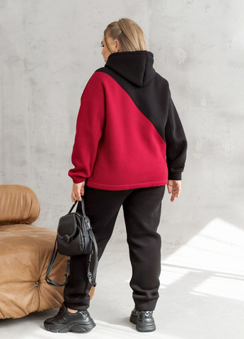 Спортивний костюм жіночий оверсайз з тринитки на флісі зимовий (худі + штани) No Brand (361790980)