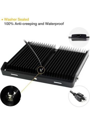 Прожектор CP3 200W, 17500lm, 5000K, IP66 регульована підставка 320° No Brand (356505578)