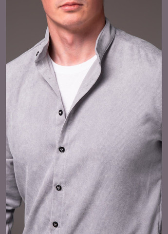 Светло-серая классическая, повседневный, кэжуал рубашка однотонная Vakko