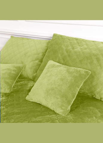 Покрывало Велюровое мягкое Салатовое размер 150х210 см ромб/круглый ТЕП (323645206)