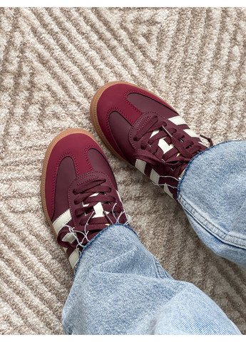 Бордові Осінні кросівки чоловічі і жіночі adidas samba bordo | адідас самба бордові No Brand